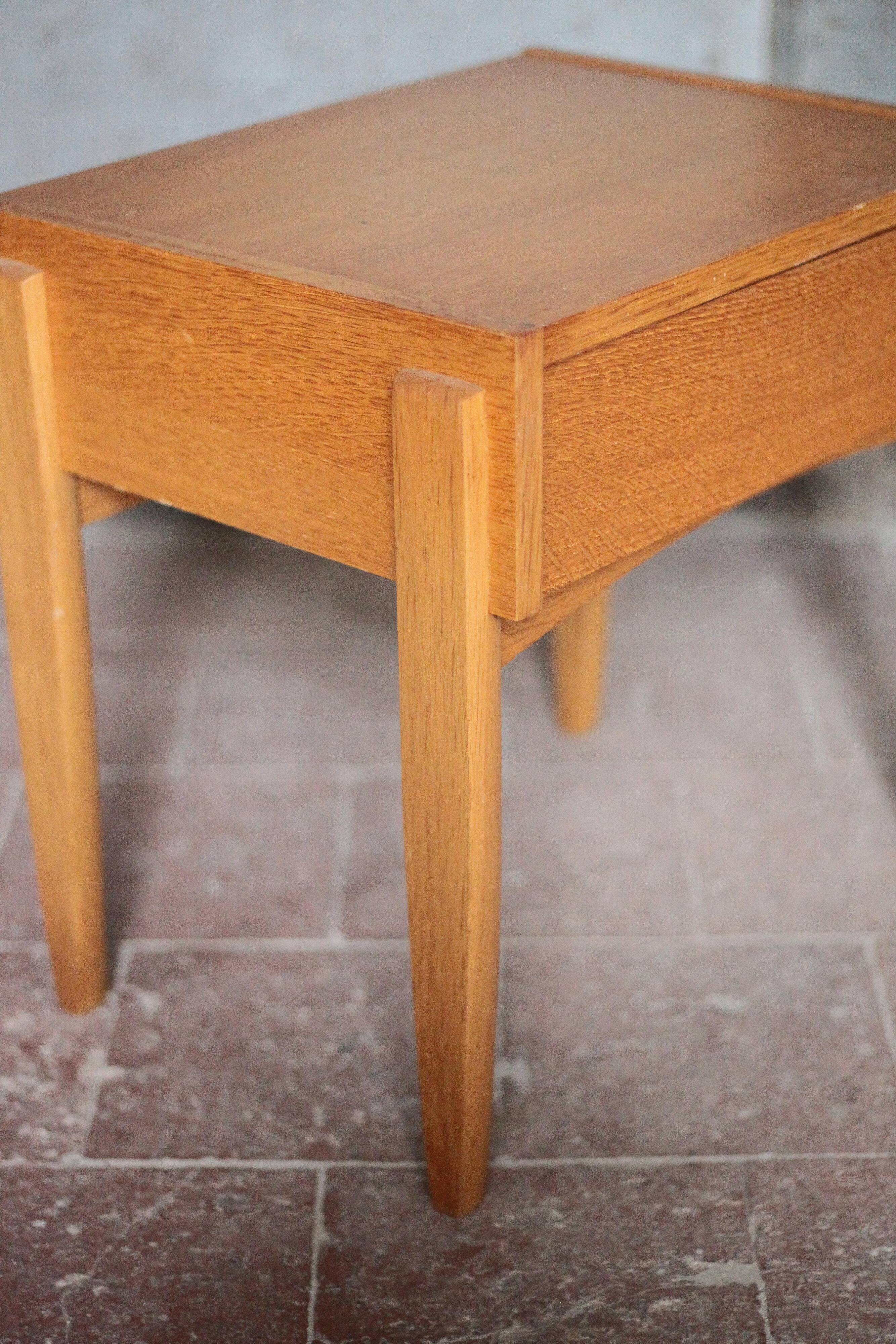 Vintage wooden bedside table, nightstand, side table, modernist.