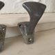 Set of 3 vintage steel hooks from a school.