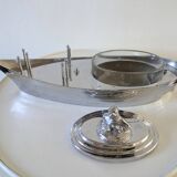 Bateau en inox support vinaigrette vintage années 60