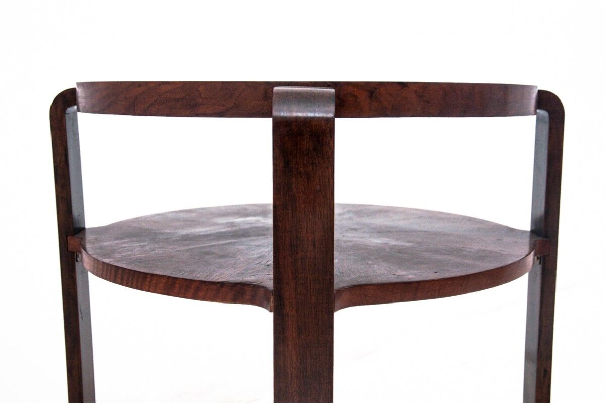 Round art deco coffee table, Czechoslovakia, 1950s