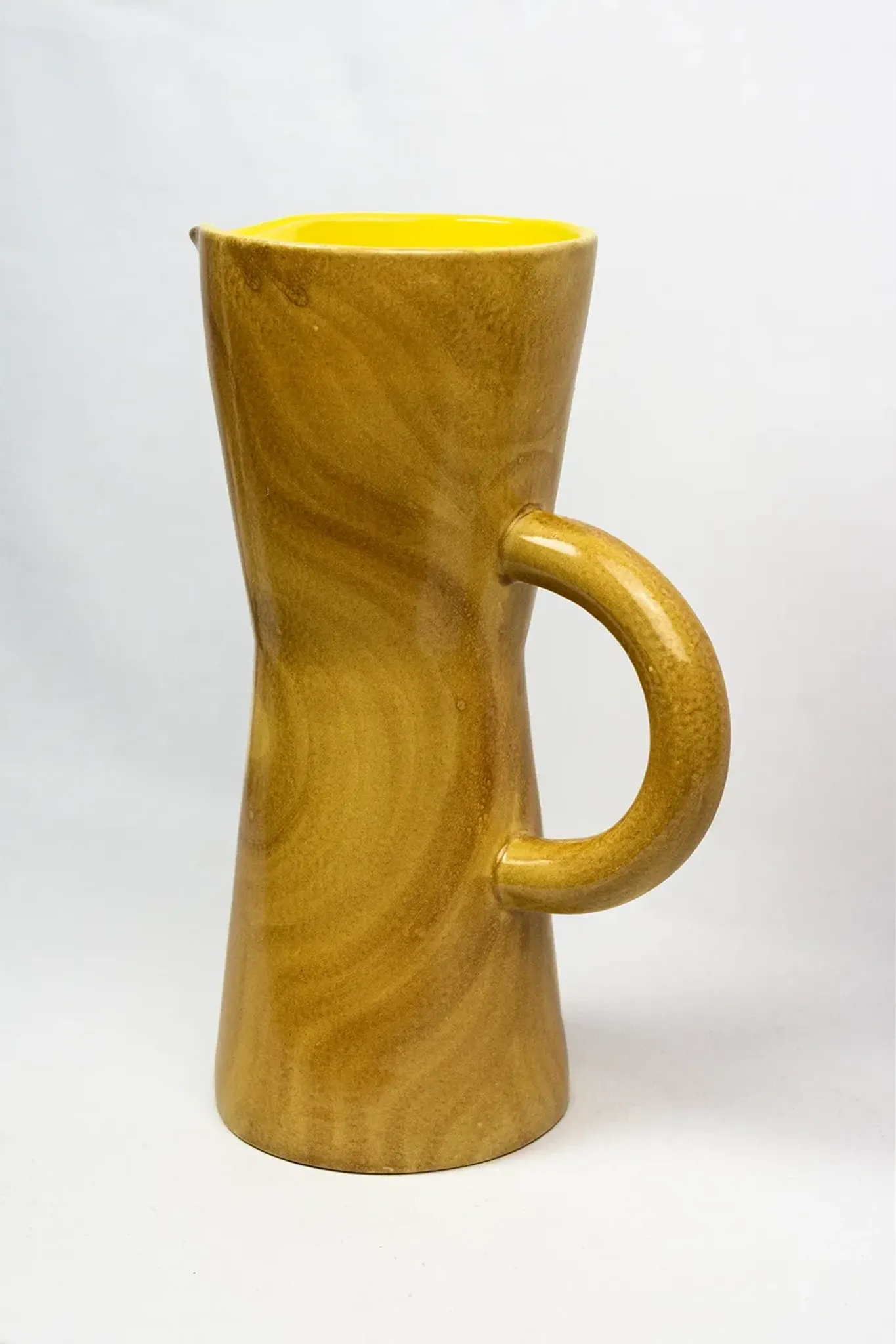 Large jug Robert Dupanier, glazed ceramic faux olive wood