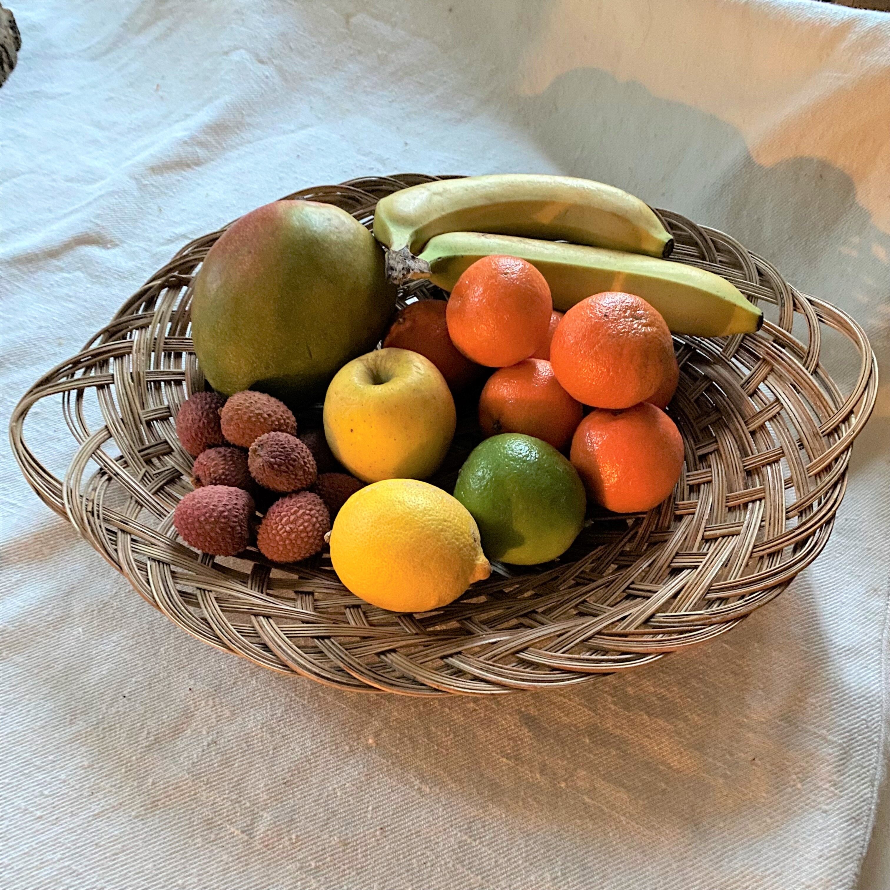 Vintage rattan basket