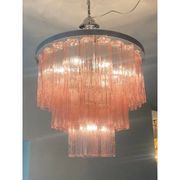Contemporary “Tronchi” Murano Glass Chandelier in Venini Style