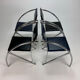 Set of 4 Postmodern Black and Blue and chrome tubular chairs, 1980s