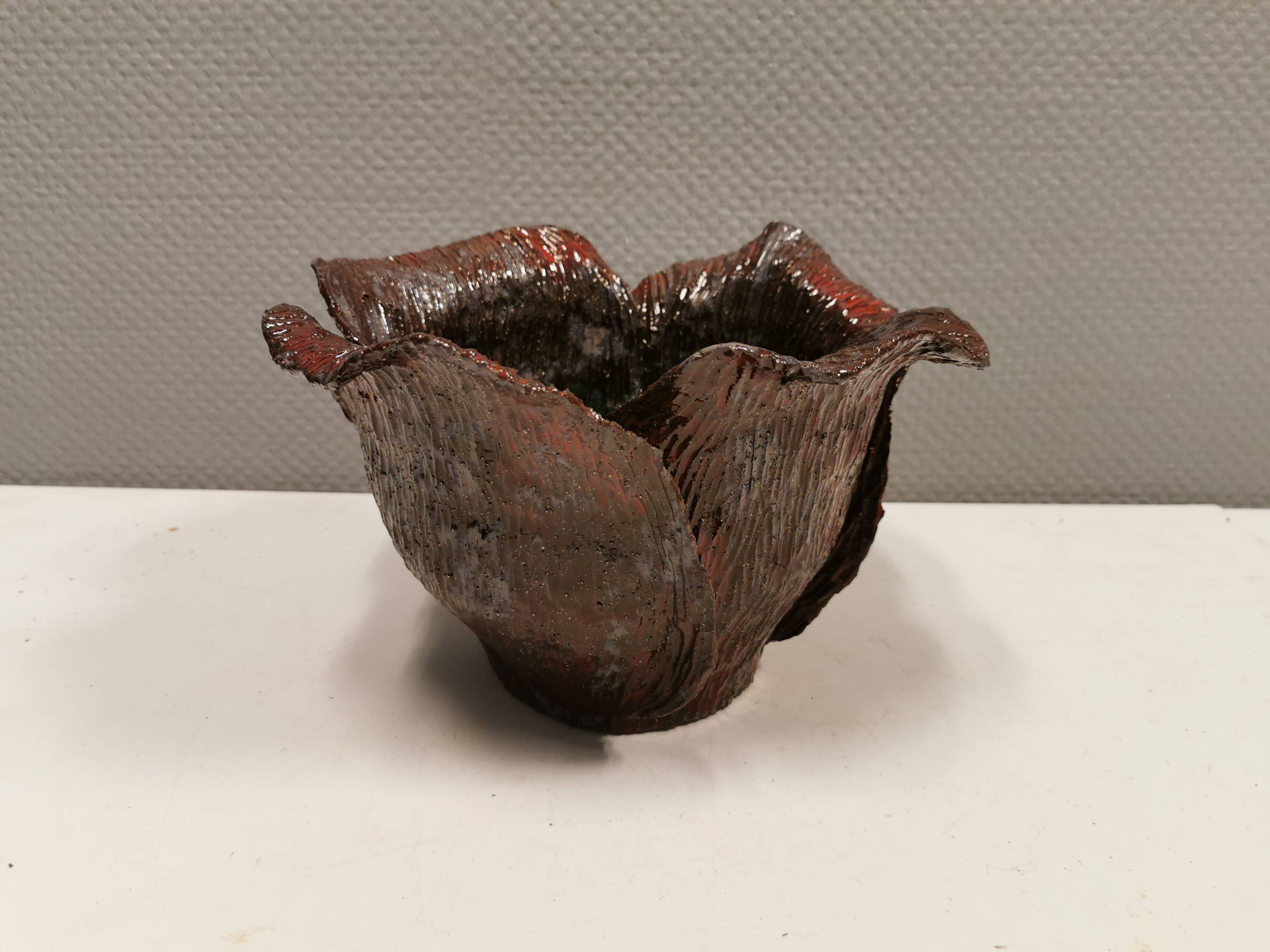 Bowl in ceramic, in beautiful colours, Danish and from Sloth art pottery 1978 (signed)