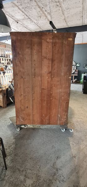 Former industrial library solid wood two glass doors and three drawers furniture trade