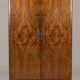 Vintage Art Deco Wardrobe - Walnut Burl Veneer "Open Book" - A
