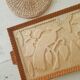 Plateau ethnique en verre et bois sculpté