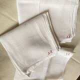 Trio of old tea towels special glass