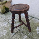 Old turned wooden stool