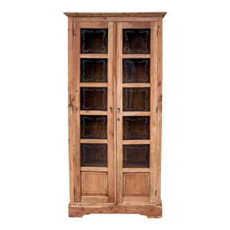 Parisian cabinet raw wood engraved windows 1920