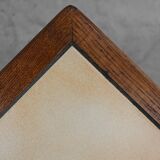 Pair of 20th century rustic wooden side tables with ceramic tile top