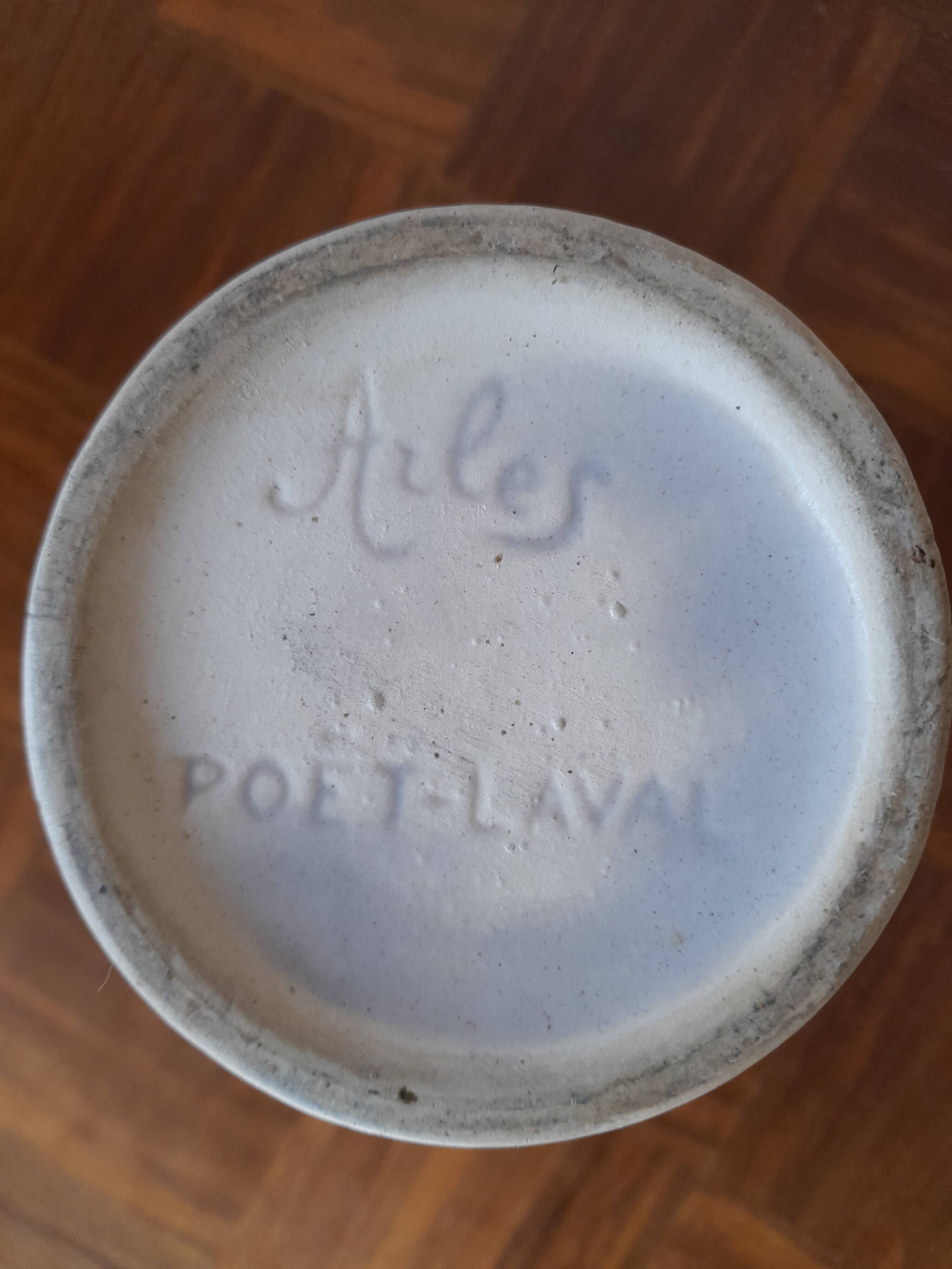 Vintage Poët Laval orange and green vase
