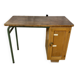 Old wood and steel desk