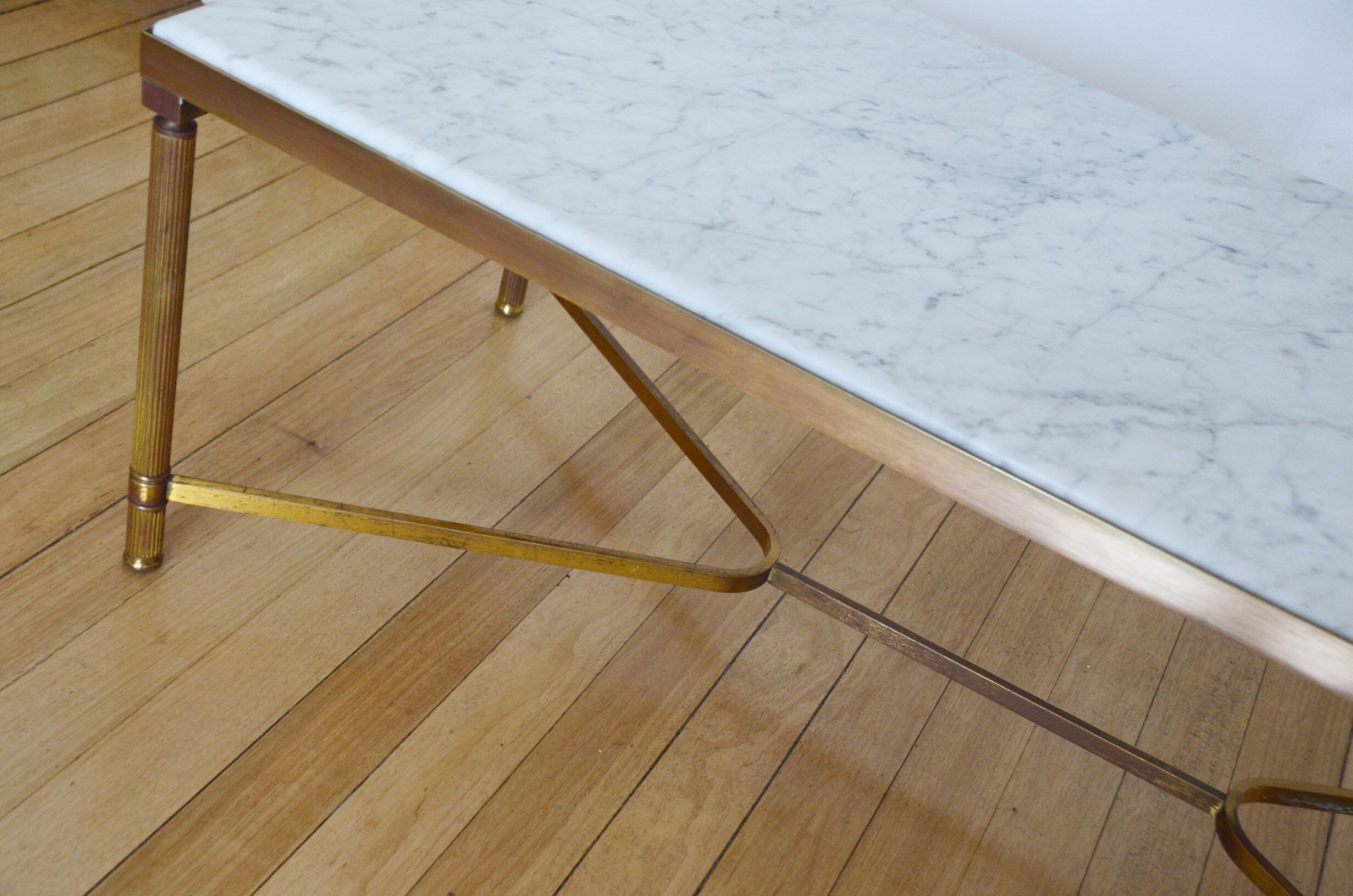 Brass marble coffee table from the 60's in the neoclassical style