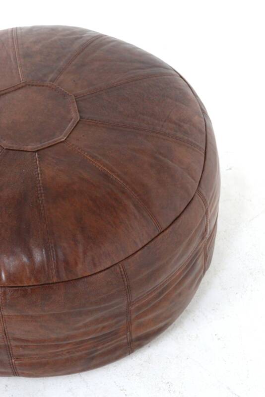 Pouf en cuir Woerdenbach - vintage