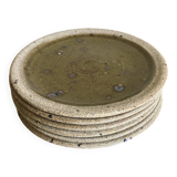 Set of 6 dessert plates by Pierre Digan, La Borme 1970