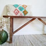Old wooden country farmhouse bench