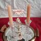Pair of vintage glass candlesticks in clear glass