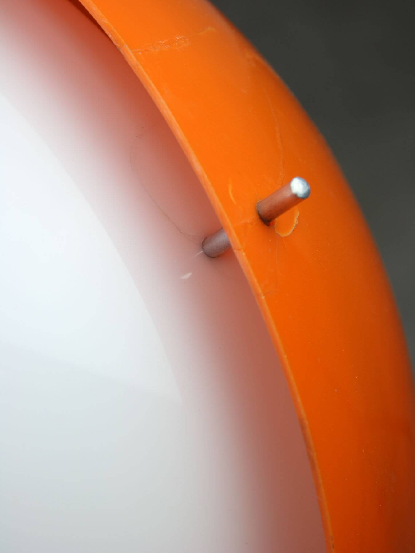 Space Age Italian Orange Plexiglass Pendant Lamp, 1970s