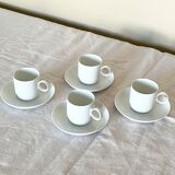Rosenthal Studio Linie, white cups and saurcers, model DUO, designed by Ambrogio Pozzi