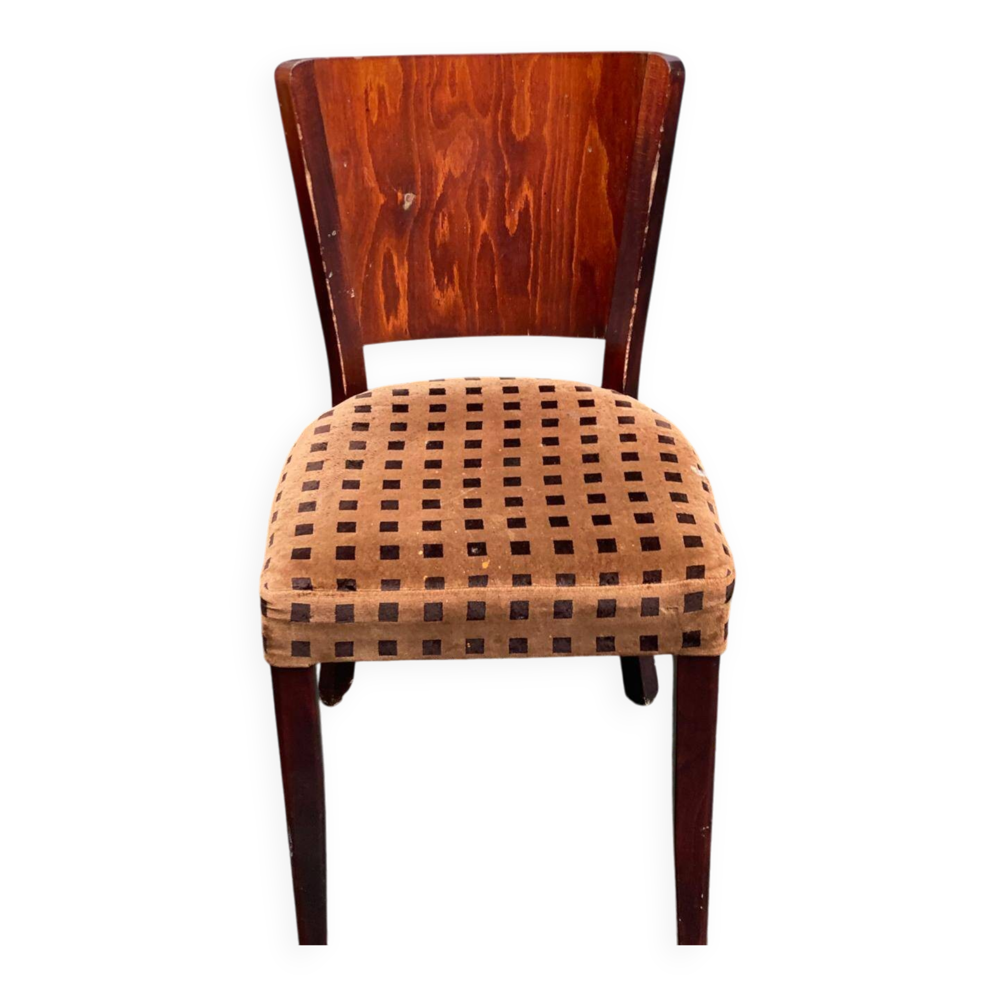 Parisian bistro chair in solid wood and fabric