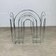 Postmodern chrome metal magazine rack from the 80s