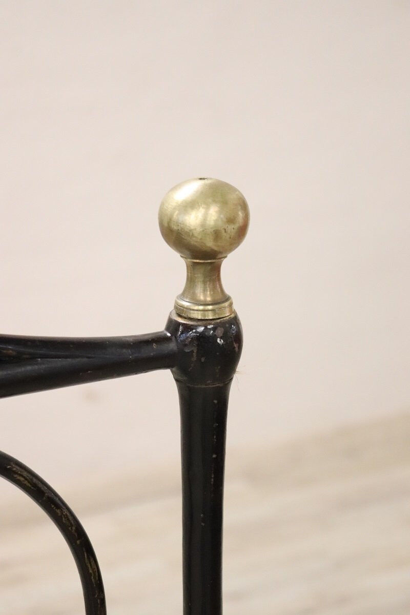 Antique wrought iron double bed, Italy 19th century