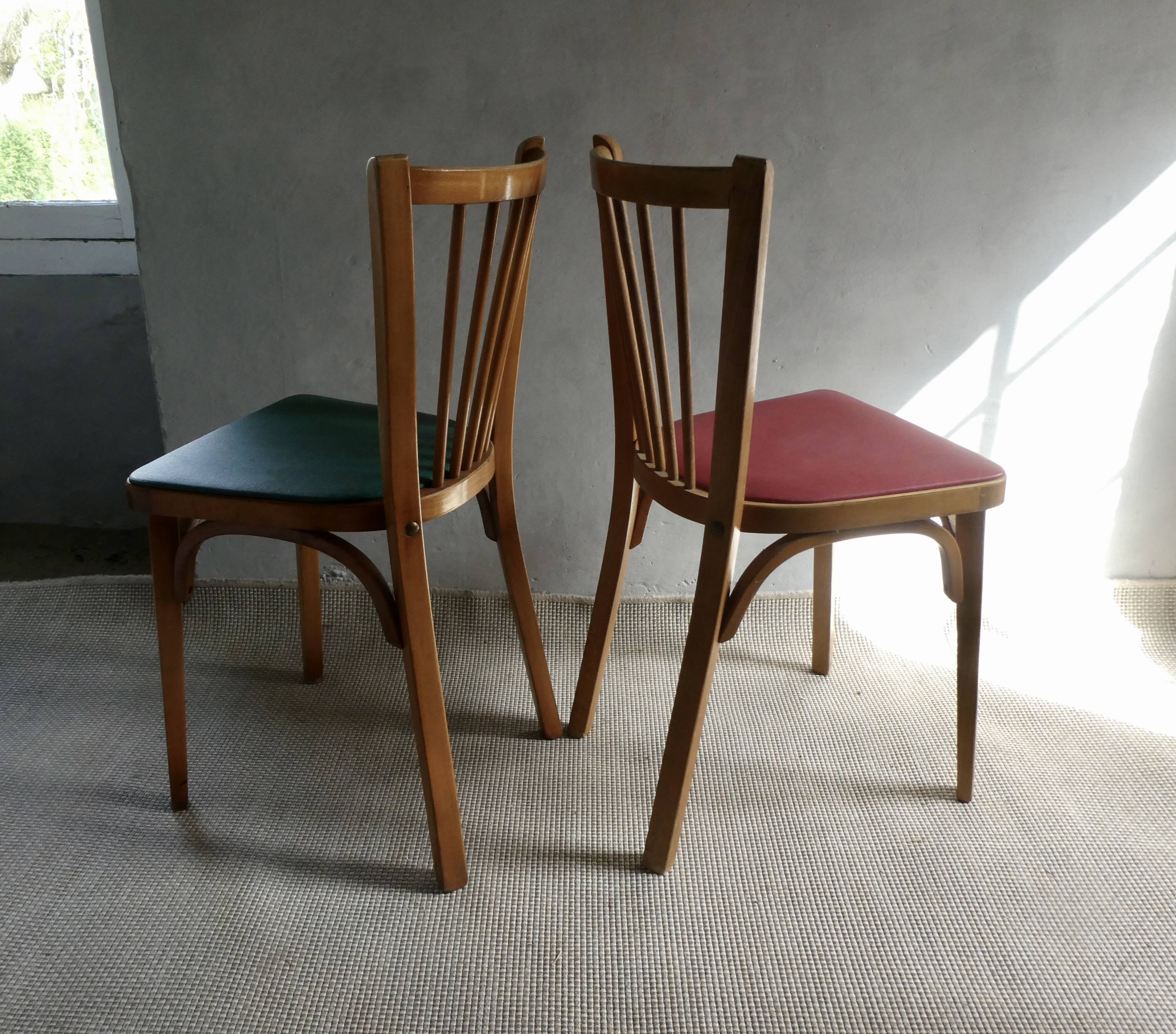 Pair of Baumann bistro chairs, No 12, 1960s