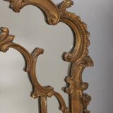 EARLY 20TH CENTURY BAROQUE-STYLE GOLDEN WOODEN WALL MIRROR