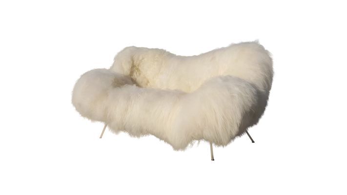 Sheepskin sofa by Fritz Neth, 1950