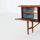 Peter Løvig Nielsen boomerang writing desk in teak Løvig Denmark 1960