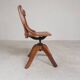 Oak office chair, workshop chair, adjustable height, 1930s