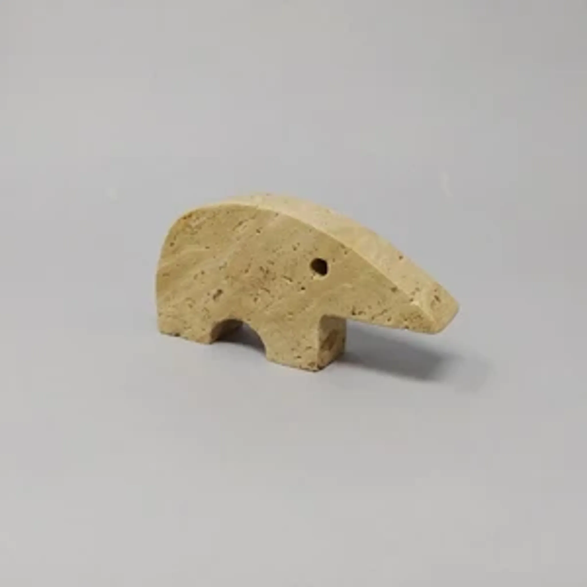 Rare set of 4 mid-century travertine anteater sculptures by Enzo Mari for F.lli Mannelli, 1970s