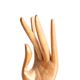 Hand ringed wooden, jewelry display stand, years 70