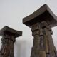 Large Brutalist German Bronze Candleholders, 1960s, Set of 2