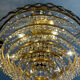 Lustre cascade en bronze et pampilles de cristal