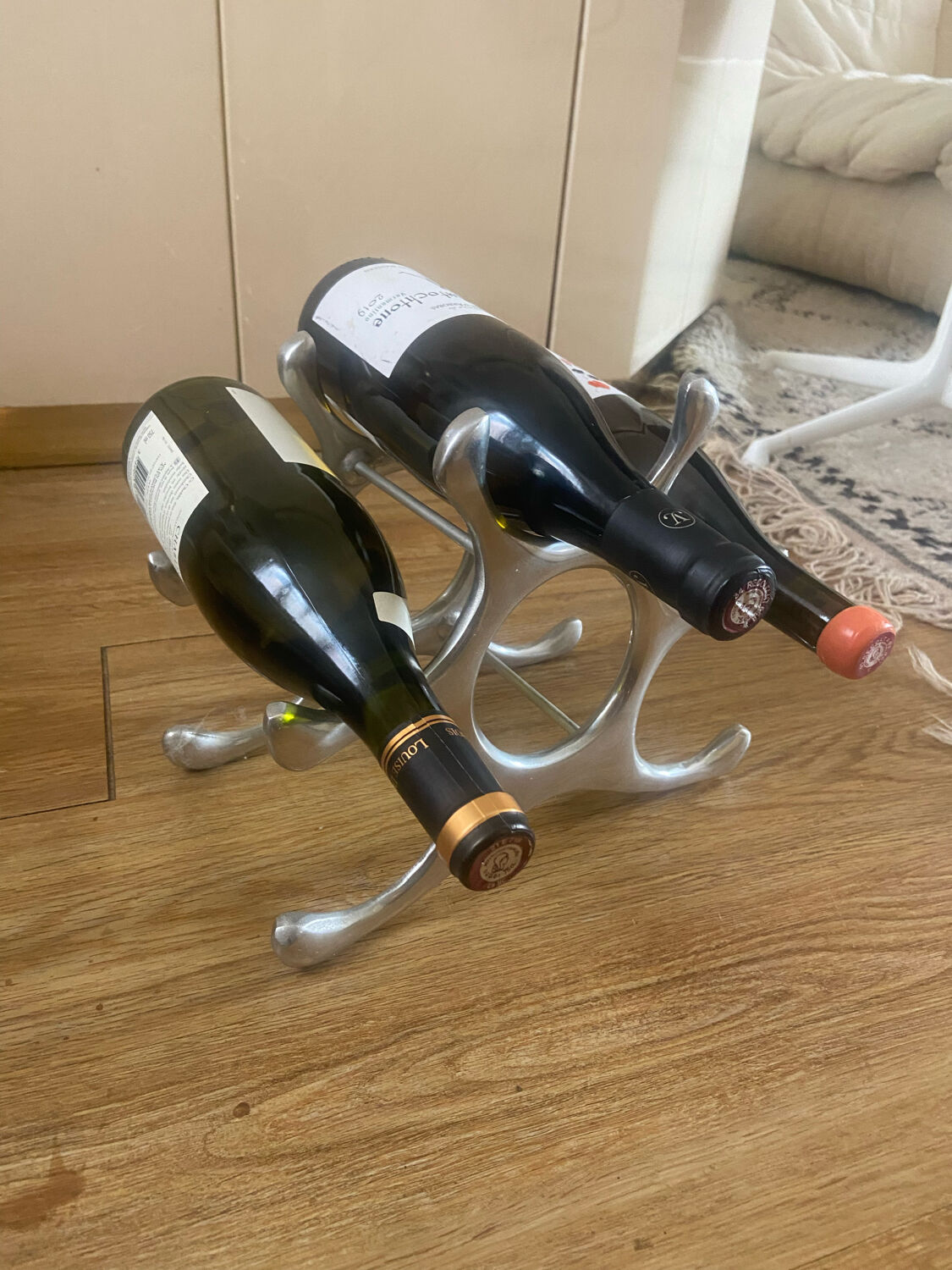 Vintage aluminum bottle holder