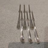 6 silver-plated metal lobster forks by the silversmith Christofle, model Dax.