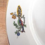 6 flat porcelain plates peacock