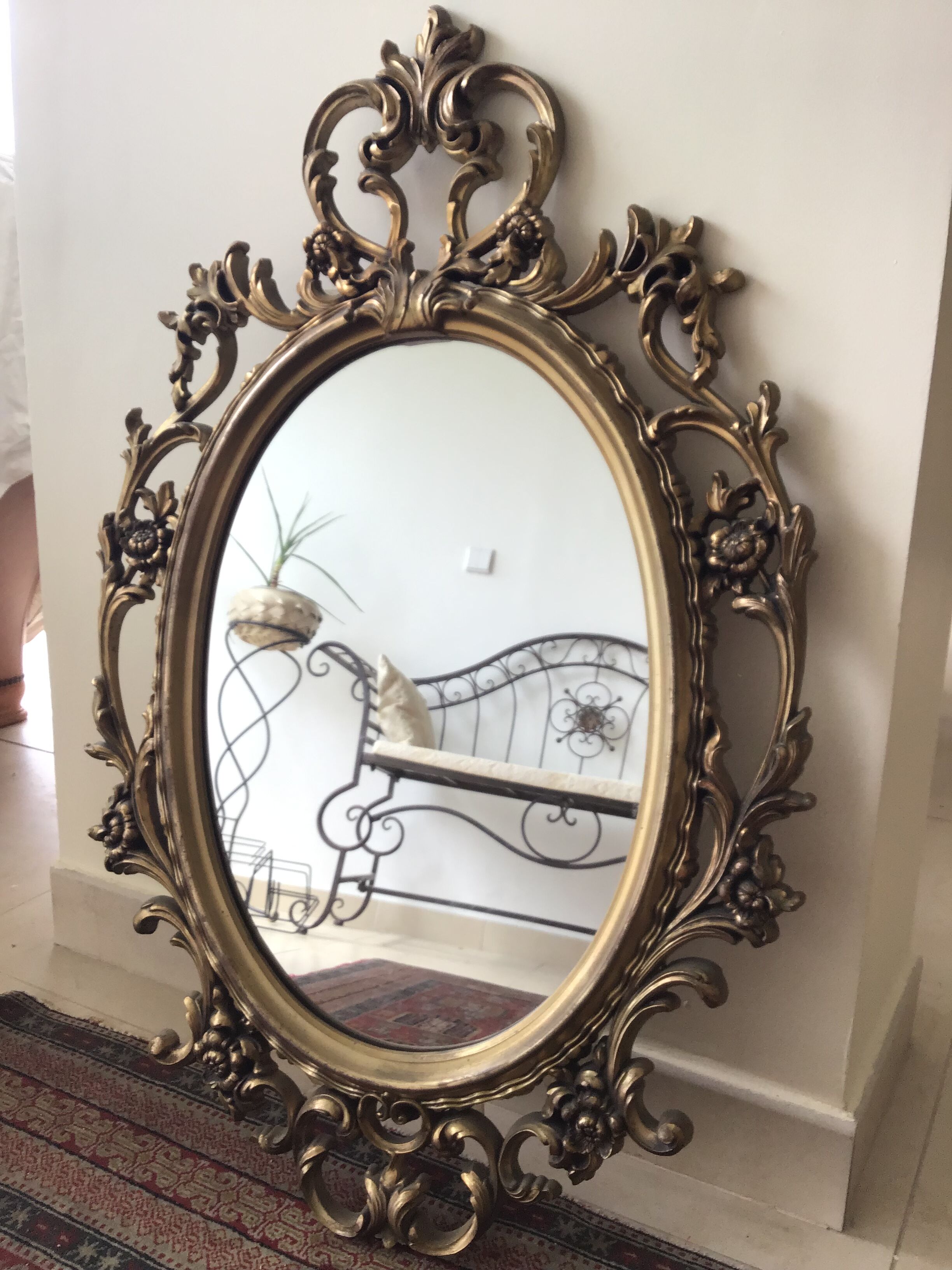 Large baroque mirror rockery 82x50cm