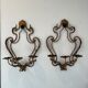 Pairs of sconces with 3 brass fires early XXth
