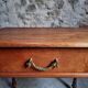 Antique oak writing table with drawer, French side table, console, solid oak desk, circa 1930–1950.