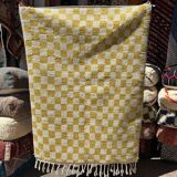 Beni Ouarain Berber rug • Lime green and yellow checkered pattern