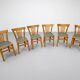 6 bistro chairs in solid oak, 1920s