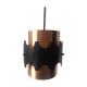 Danish ceiling pendant 1960's in black & copper metal Jo Hammerborg