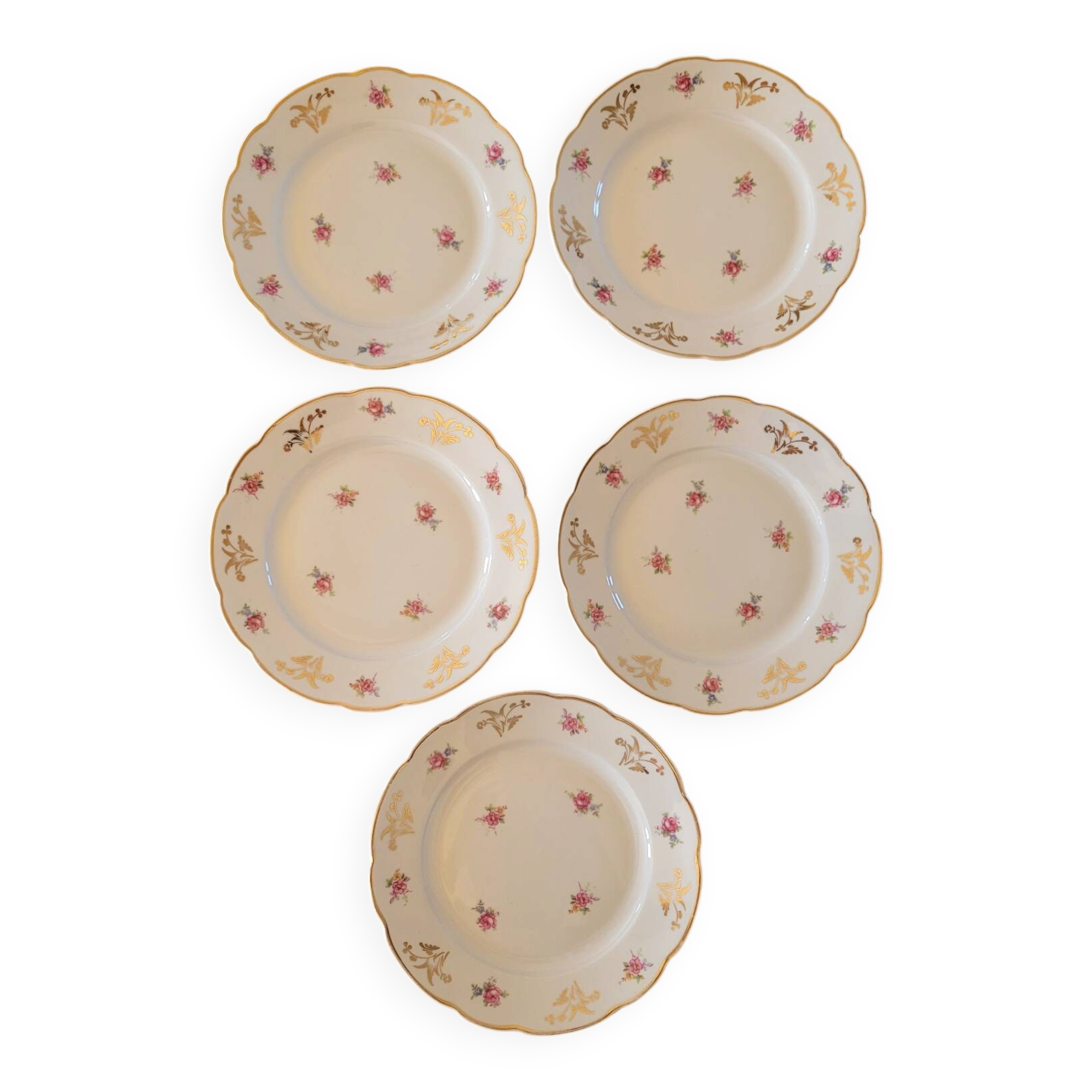 5 dessert plates in Polish porcelain