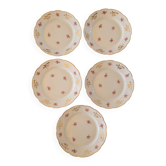 5 assiettes à dessert en porcelaine polonaise