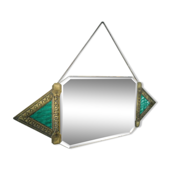 Hexagonal Art Deco Mirror  65x26cm