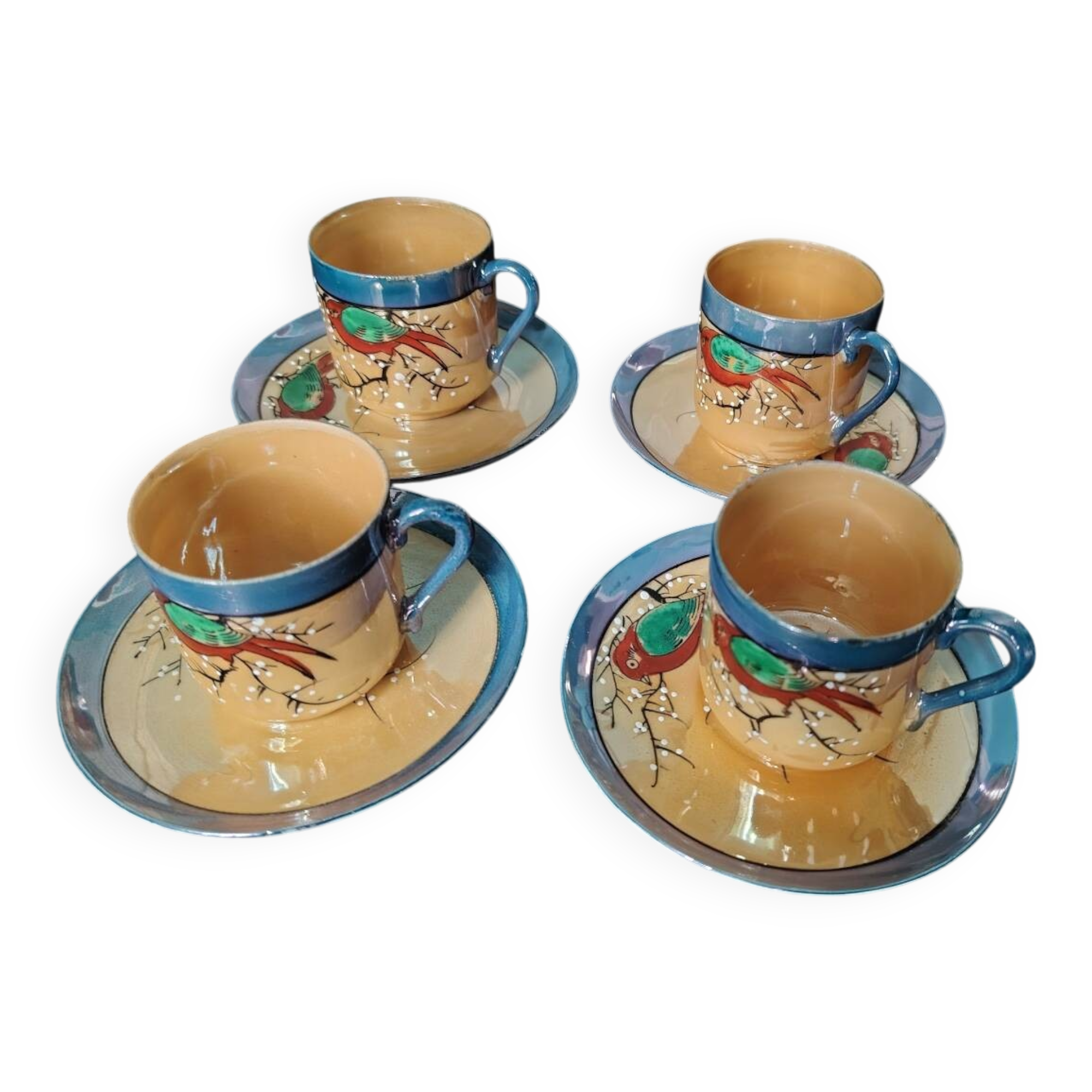 4 Japanese cups and saucers